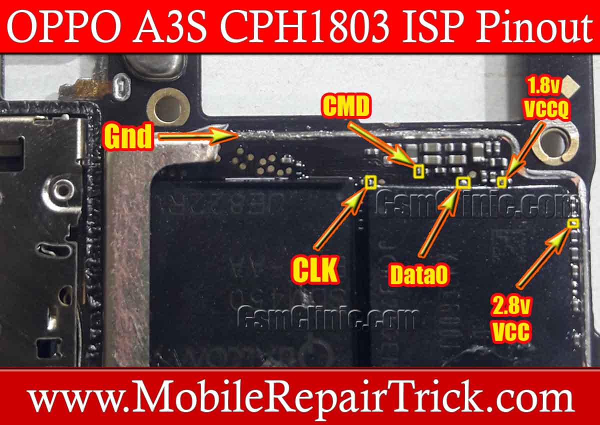 oppo a3s cph1853 isp pinout