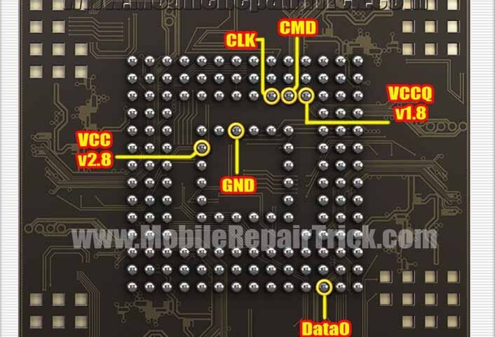 emmc bga 153 isp pinout