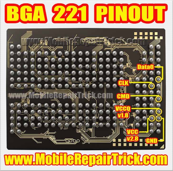 emmc bga 221 isp pinout